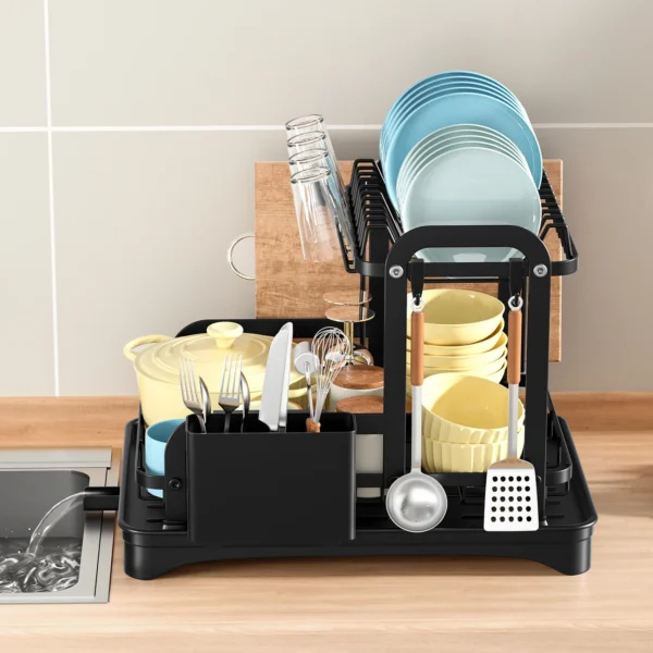 2-Tier Dish Rack with Drainboard - Image 6